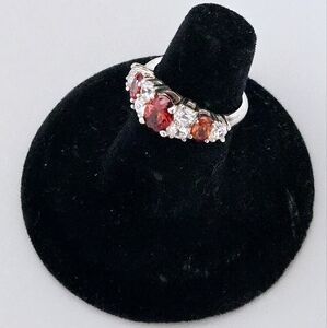 925 Sterling Lab-Created Orange Sapphire Cubic Zirconia Ring